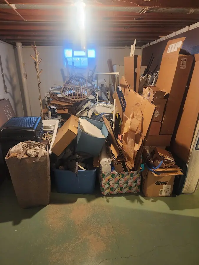 Roll-off dumpster container at job site for 6 Yard Dumpster Rental in Mount Pleasant